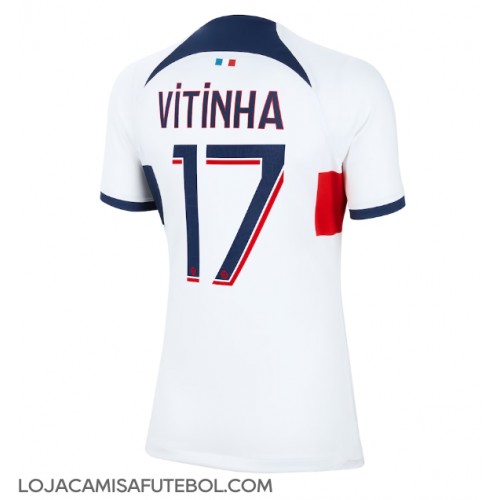 Camisa de Futebol Paris Saint-Germain Vitinha Ferreira #17 Equipamento Secundário Mulheres 2023-24 Manga Curta